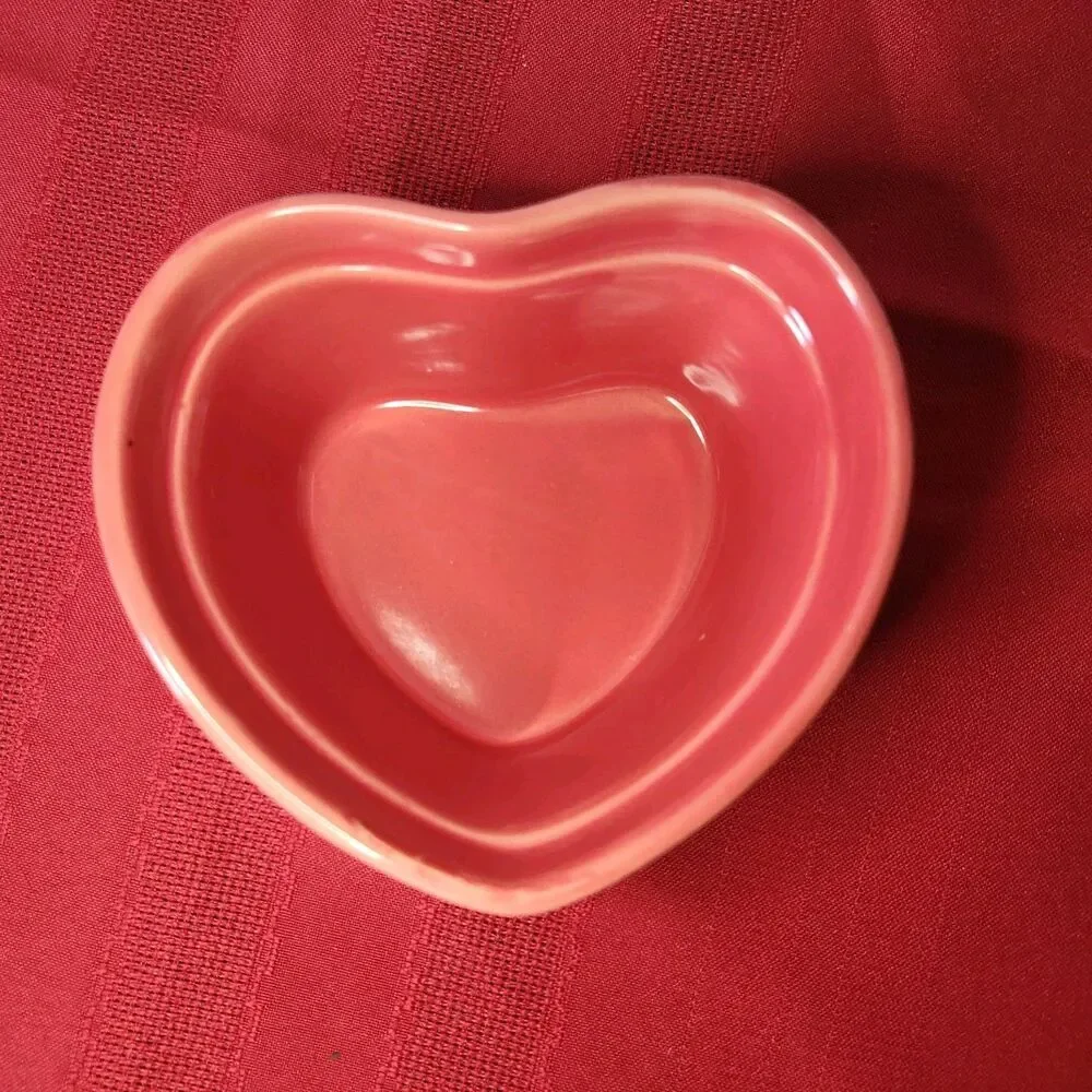 Red Ceramic Heart Ramekin Michaels Celebration 4.5